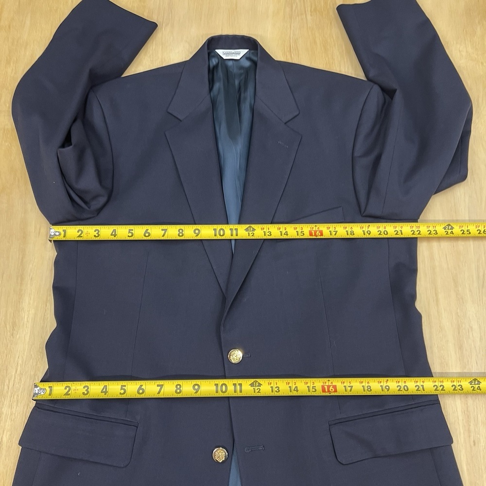 Joseph & Feiss Blazer Mens‎ 41L Long Classic Fit Wool Dark Navy Golden Buttons - Picture 8 of 11